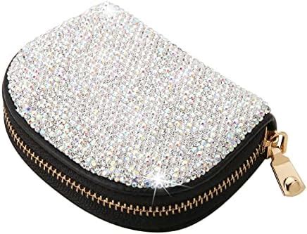 Bling Crystal Credit Card Wallet Leather RFID Wallet 